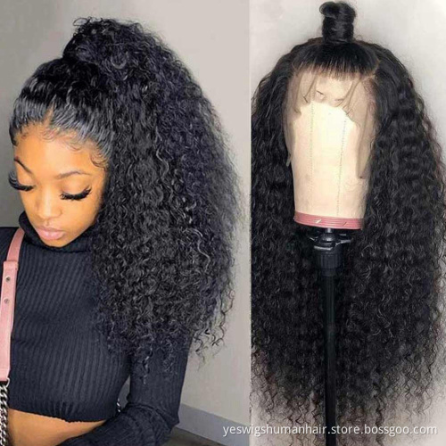 Wholesale Transparent Lace Frontal Wig Raw Brazilian Afro Kinky Curly Virgin Human Hair 360 Hd Full Lace Front Wig Human Hair